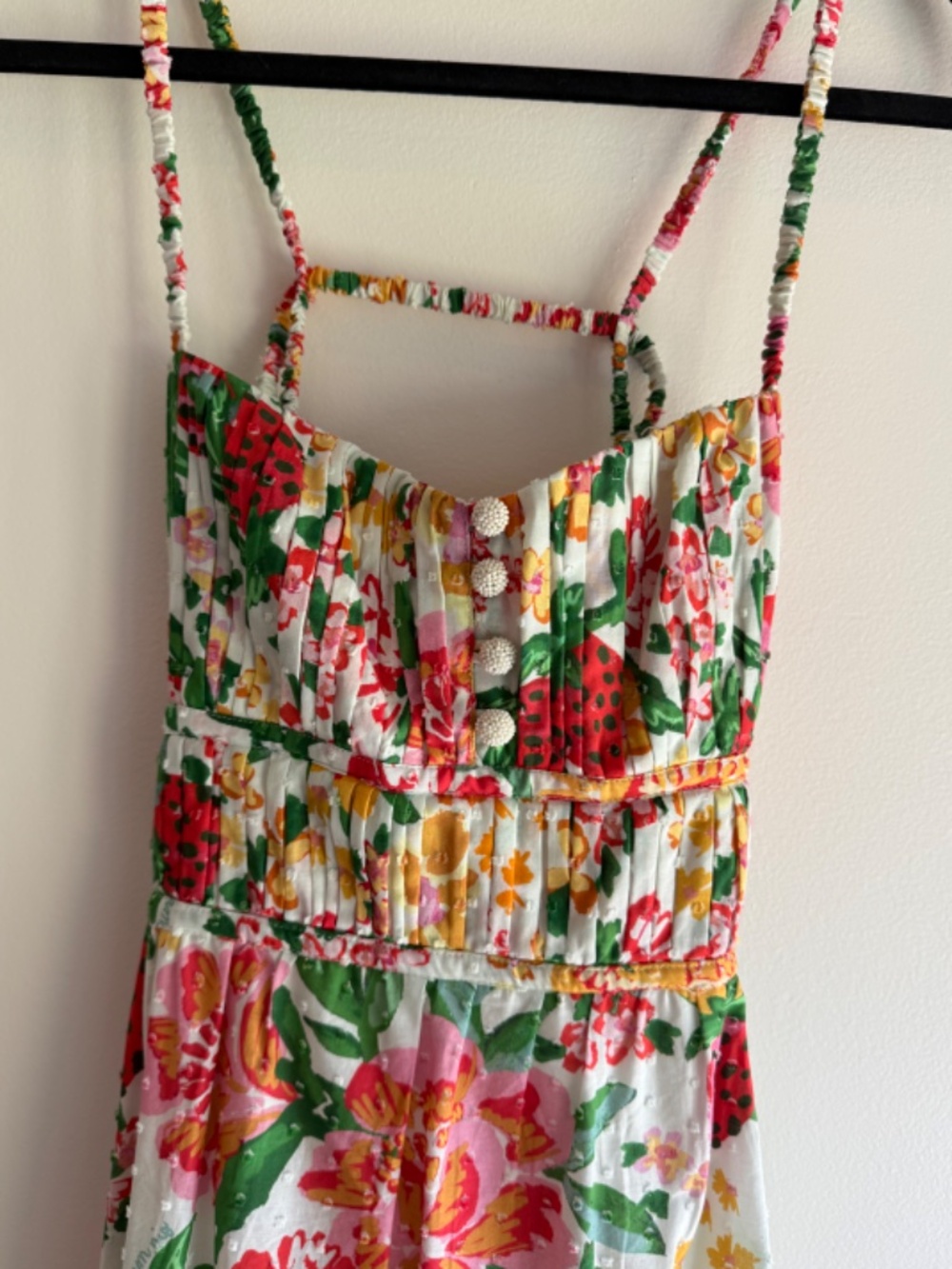 Farm Rio Cotton Floral Sketch Midi Dress | Small - Picture 3 of 6